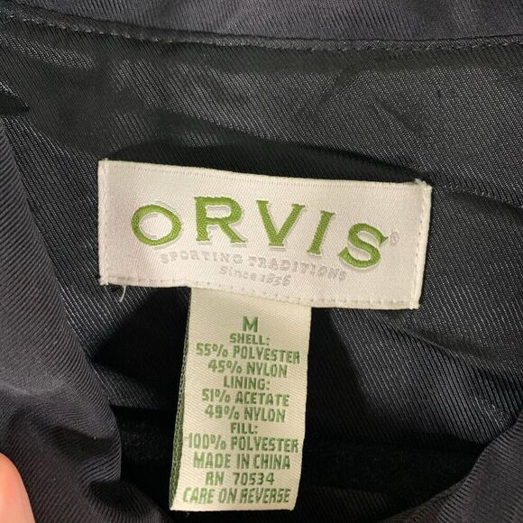 Orvis Vest Women's Medium Black Full Zip Pockets Turtleneck Polyester Blend - Picture 2 of 8